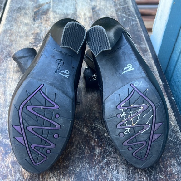 Earthies Elganza ankle heeled boots cos-play stylish old timey soft leather sz 7 - Picture 8 of 11